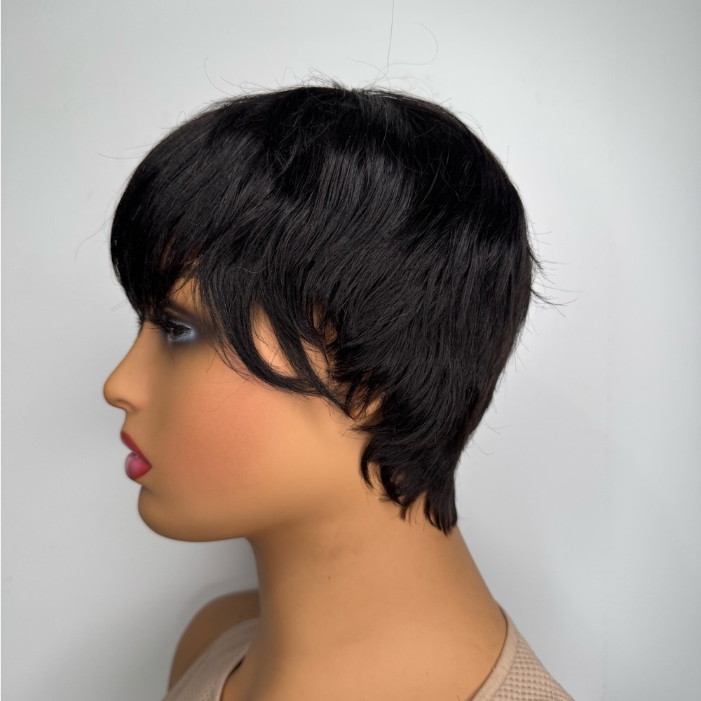 Edgy, Stylish Black Human Hair  Women's Wig! - Picture 5 of 10